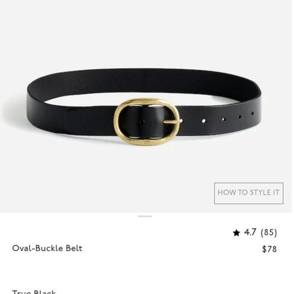 Madewell Women's Black Belt Oval Buckle Belt - Size XS
